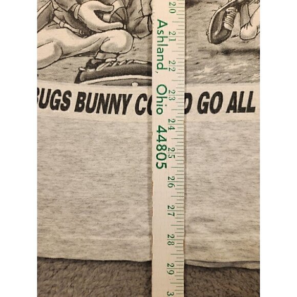 Vintage 1995 Looney Tunes Tribune Football Single Stitch Adult XL Grey T-Shirt - Picture 11 of 15